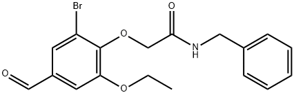 N-benzyl-2-(2-bromo-6-ethoxy-4-formylphenoxy)acetamide 结构式