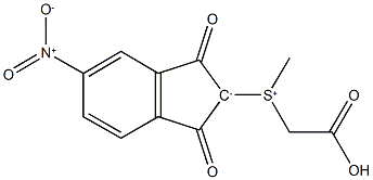 [{5-nitro-1,3-dioxo-2,3-dihydro-1H-inden-2-yl}(methyl)-lambda~4~-sulfanyl]acetic acid 结构式