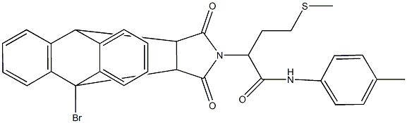 2-(1-bromo-16,18-dioxo-17-azapentacyclo[6.6.5.0~2,7~.0~9,14~.0~15,19~]nonadeca-2,4,6,9,11,13-hexaen-17-yl)-N-(4-methylphenyl)-4-(methylsulfanyl)butanamide 结构式