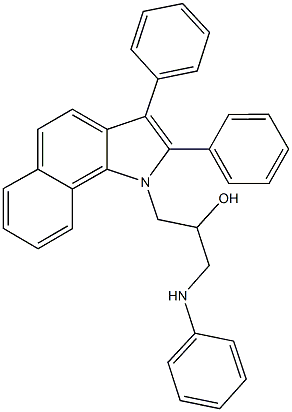 1-anilino-3-(2,3-diphenyl-1H-benzo[g]indol-1-yl)-2-propanol 结构式