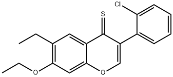 3-(2-chlorophenyl)-7-ethoxy-6-ethyl-4H-chromene-4-thione 结构式