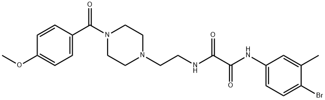 N~1~-(4-bromo-3-methylphenyl)-N~2~-{2-[4-(4-methoxybenzoyl)-1-piperazinyl]ethyl}ethanediamide 结构式