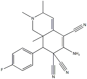 6-amino-8-(4-fluorophenyl)-2,3,8a-trimethyl-2,3,8,8a-tetrahydro-5,7,7(1H)-isoquinolinetricarbonitrile 结构式