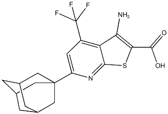 6-(1-adamantyl)-3-amino-4-(trifluoromethyl)thieno[2,3-b]pyridine-2-carboxylic acid 结构式