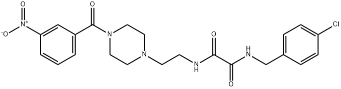 N~1~-(4-chlorobenzyl)-N~2~-[2-(4-{3-nitrobenzoyl}-1-piperazinyl)ethyl]ethanediamide 结构式
