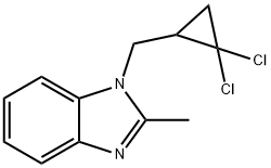 1-[(2,2-dichlorocyclopropyl)methyl]-2-methyl-1H-benzimidazole 结构式