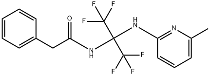 2-phenyl-N-[2,2,2-trifluoro-1-[(6-methyl-2-pyridinyl)amino]-1-(trifluoromethyl)ethyl]acetamide 结构式