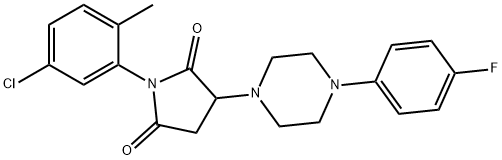 1-(5-chloro-2-methylphenyl)-3-[4-(4-fluorophenyl)piperazin-1-yl]pyrrolidine-2,5-dione 结构式
