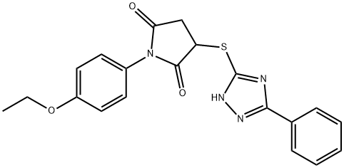 1-(4-ethoxyphenyl)-3-[(5-phenyl-4H-1,2,4-triazol-3-yl)sulfanyl]-2,5-pyrrolidinedione 结构式