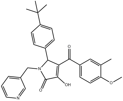 5-(4-tert-butylphenyl)-3-hydroxy-4-(4-methoxy-3-methylbenzoyl)-1-(pyridin-3-ylmethyl)-1,5-dihydro-2H-pyrrol-2-one 结构式