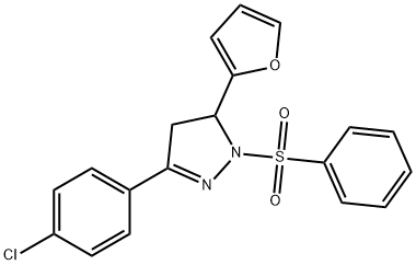 3-(4-chlorophenyl)-5-(2-furyl)-1-(phenylsulfonyl)-4,5-dihydro-1H-pyrazole 结构式