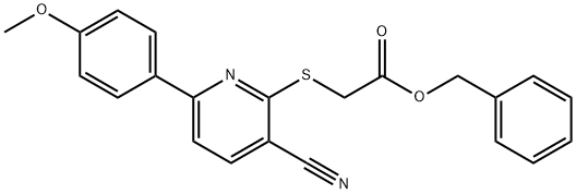 benzyl {[3-cyano-6-(4-methoxyphenyl)pyridin-2-yl]sulfanyl}acetate 结构式