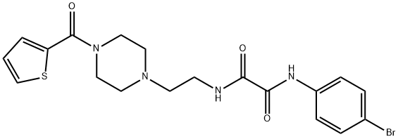 N~1~-(4-bromophenyl)-N~2~-{2-[4-(2-thienylcarbonyl)-1-piperazinyl]ethyl}ethanediamide 结构式