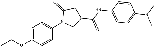 N-[4-(dimethylamino)phenyl]-1-(4-ethoxyphenyl)-5-oxo-3-pyrrolidinecarboxamide 结构式