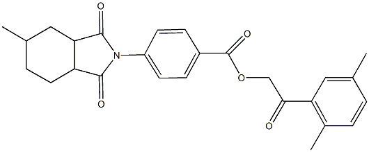 2-(2,5-dimethylphenyl)-2-oxoethyl 4-(5-methyl-1,3-dioxooctahydro-2H-isoindol-2-yl)benzoate 结构式