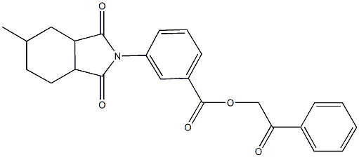 2-oxo-2-phenylethyl 3-(5-methyl-1,3-dioxooctahydro-2H-isoindol-2-yl)benzoate 结构式