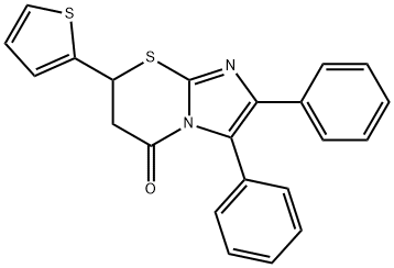 2,3-diphenyl-7-(2-thienyl)-6,7-dihydro-5H-imidazo[2,1-b][1,3]thiazin-5-one 结构式