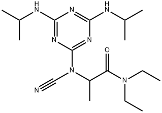 2-[[4,6-bis(isopropylamino)-1,3,5-triazin-2-yl](cyano)amino]-N,N-diethylpropanamide 结构式