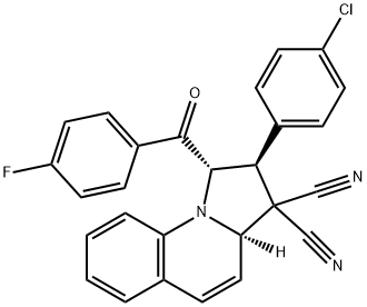 2-(4-chlorophenyl)-1-(4-fluorobenzoyl)-1,2-dihydropyrrolo[1,2-a]quinoline-3,3(3aH)-dicarbonitrile 结构式