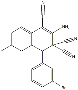 2-amino-4-(3-bromophenyl)-6-methyl-4a,5,6,7-tetrahydro-1,3,3(4H)-naphthalenetricarbonitrile 结构式