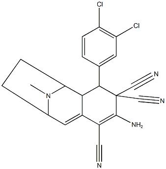 5-amino-3-(3,4-dichlorophenyl)-12-methyl-12-azatricyclo[7.2.1.0~2,7~]dodeca-5,7-diene-4,4,6-tricarbonitrile 结构式