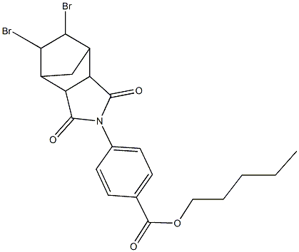 pentyl 4-(8,9-dibromo-3,5-dioxo-4-azatricyclo[5.2.1.0~2,6~]dec-4-yl)benzoate 结构式