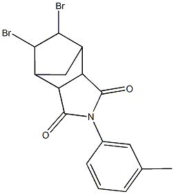 8,9-dibromo-4-(3-methylphenyl)-4-azatricyclo[5.2.1.0~2,6~]decane-3,5-dione 结构式