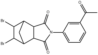 4-(3-acetylphenyl)-8,9-dibromo-4-azatricyclo[5.2.1.0~2,6~]decane-3,5-dione 结构式