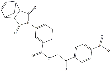 2-{4-nitrophenyl}-2-oxoethyl 3-(3,5-dioxo-4-azatricyclo[5.2.1.0~2,6~]dec-8-en-4-yl)benzoate 结构式