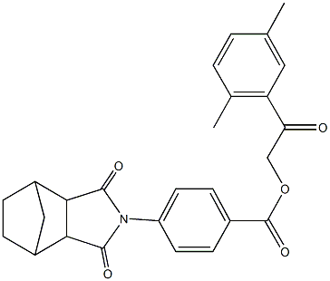 2-(2,5-dimethylphenyl)-2-oxoethyl 4-(3,5-dioxo-4-azatricyclo[5.2.1.0~2,6~]dec-4-yl)benzoate 结构式