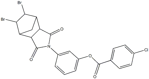 3-(8,9-dibromo-3,5-dioxo-4-azatricyclo[5.2.1.0~2,6~]dec-4-yl)phenyl 4-chlorobenzoate 结构式