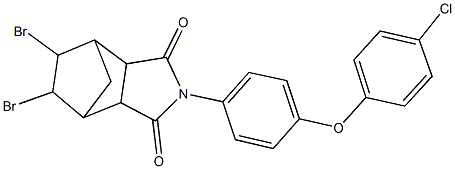8,9-dibromo-4-[4-(4-chlorophenoxy)phenyl]-4-azatricyclo[5.2.1.0~2,6~]decane-3,5-dione 结构式