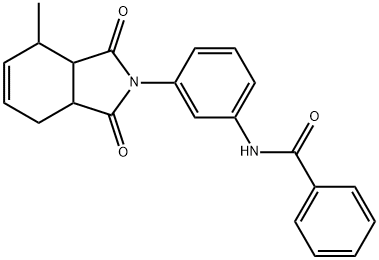 N-[3-(4-methyl-1,3-dioxo-1,3,3a,4,7,7a-hexahydro-2H-isoindol-2-yl)phenyl]benzamide 结构式