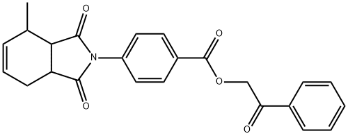 2-oxo-2-phenylethyl 4-(4-methyl-1,3-dioxo-1,3,3a,4,7,7a-hexahydro-2H-isoindol-2-yl)benzoate 结构式