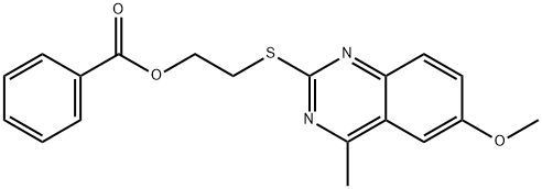 2-[(6-methoxy-4-methyl-2-quinazolinyl)sulfanyl]ethyl benzoate 结构式