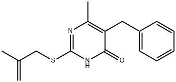 5-benzyl-6-methyl-2-[(2-methyl-2-propenyl)sulfanyl]-4(3H)-pyrimidinone 结构式