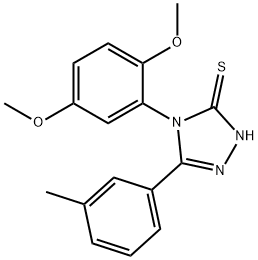 4-(2,5-dimethoxyphenyl)-5-(3-methylphenyl)-4H-1,2,4-triazole-3-thiol 结构式