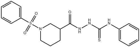 N-phenyl-2-{[1-(phenylsulfonyl)-3-piperidinyl]carbonyl}hydrazinecarbothioamide 结构式