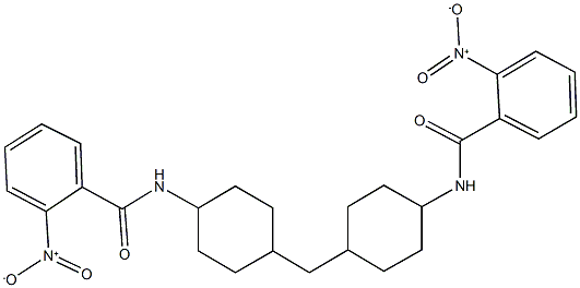 2-nitro-N-(4-{[4-({2-nitrobenzoyl}amino)cyclohexyl]methyl}cyclohexyl)benzamide 结构式