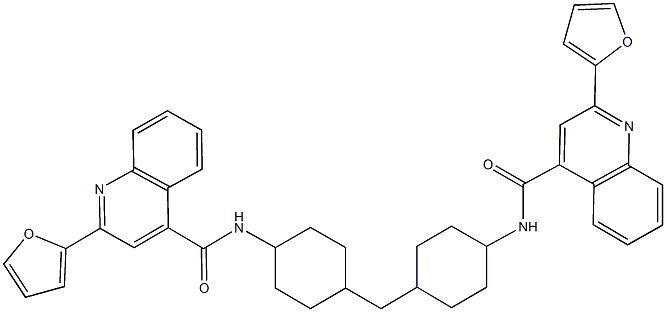 2-(2-furyl)-N-(4-{[4-({[2-(2-furyl)-4-quinolinyl]carbonyl}amino)cyclohexyl]methyl}cyclohexyl)-4-quinolinecarboxamide 结构式