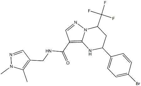 5-(4-bromophenyl)-N-[(1,5-dimethyl-1H-pyrazol-4-yl)methyl]-7-(trifluoromethyl)-4,5,6,7-tetrahydropyrazolo[1,5-a]pyrimidine-3-carboxamide 结构式