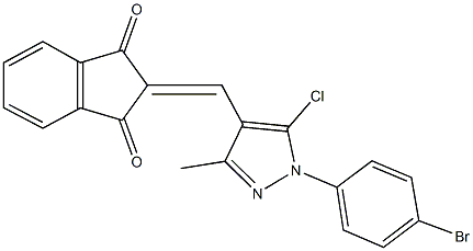 2-{[1-(4-bromophenyl)-5-chloro-3-methyl-1H-pyrazol-4-yl]methylene}-1H-indene-1,3(2H)-dione 结构式