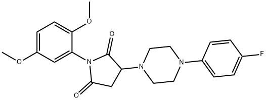 1-(2,5-dimethoxyphenyl)-3-[4-(4-fluorophenyl)piperazin-1-yl]pyrrolidine-2,5-dione 结构式