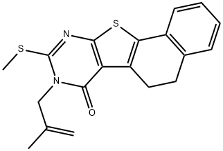 8-(2-methyl-2-propenyl)-9-(methylsulfanyl)-5,8-dihydronaphtho[2',1':4,5]thieno[2,3-d]pyrimidin-7(6H)-one 结构式