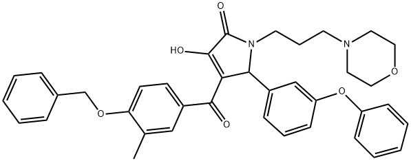 4-[4-(benzyloxy)-3-methylbenzoyl]-3-hydroxy-1-(3-morpholin-4-ylpropyl)-5-(3-phenoxyphenyl)-1,5-dihydro-2H-pyrrol-2-one 结构式