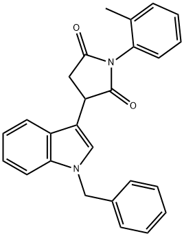 3-(1-benzyl-1H-indol-3-yl)-1-(2-methylphenyl)-2,5-pyrrolidinedione 结构式