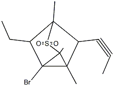 1-bromo-7-ethyl-2,4,6-trimethyl-5-(1-propynyl)-3-thiatricyclo[2.2.1.0~2,6~]heptane 3,3-dioxide 结构式