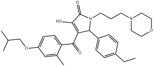5-(4-ethylphenyl)-3-hydroxy-4-(4-isobutoxy-2-methylbenzoyl)-1-(3-morpholin-4-ylpropyl)-1,5-dihydro-2H-pyrrol-2-one 结构式