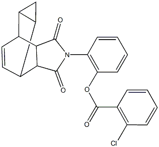 2-(3,5-dioxo-4-azatetracyclo[5.3.2.0~2,6~.0~8,10~]dodec-11-en-4-yl)phenyl 2-chlorobenzoate 结构式
