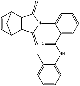2-(3,5-dioxo-4-azatricyclo[5.2.1.0~2,6~]dec-8-en-4-yl)-N-(2-ethylphenyl)benzamide 结构式